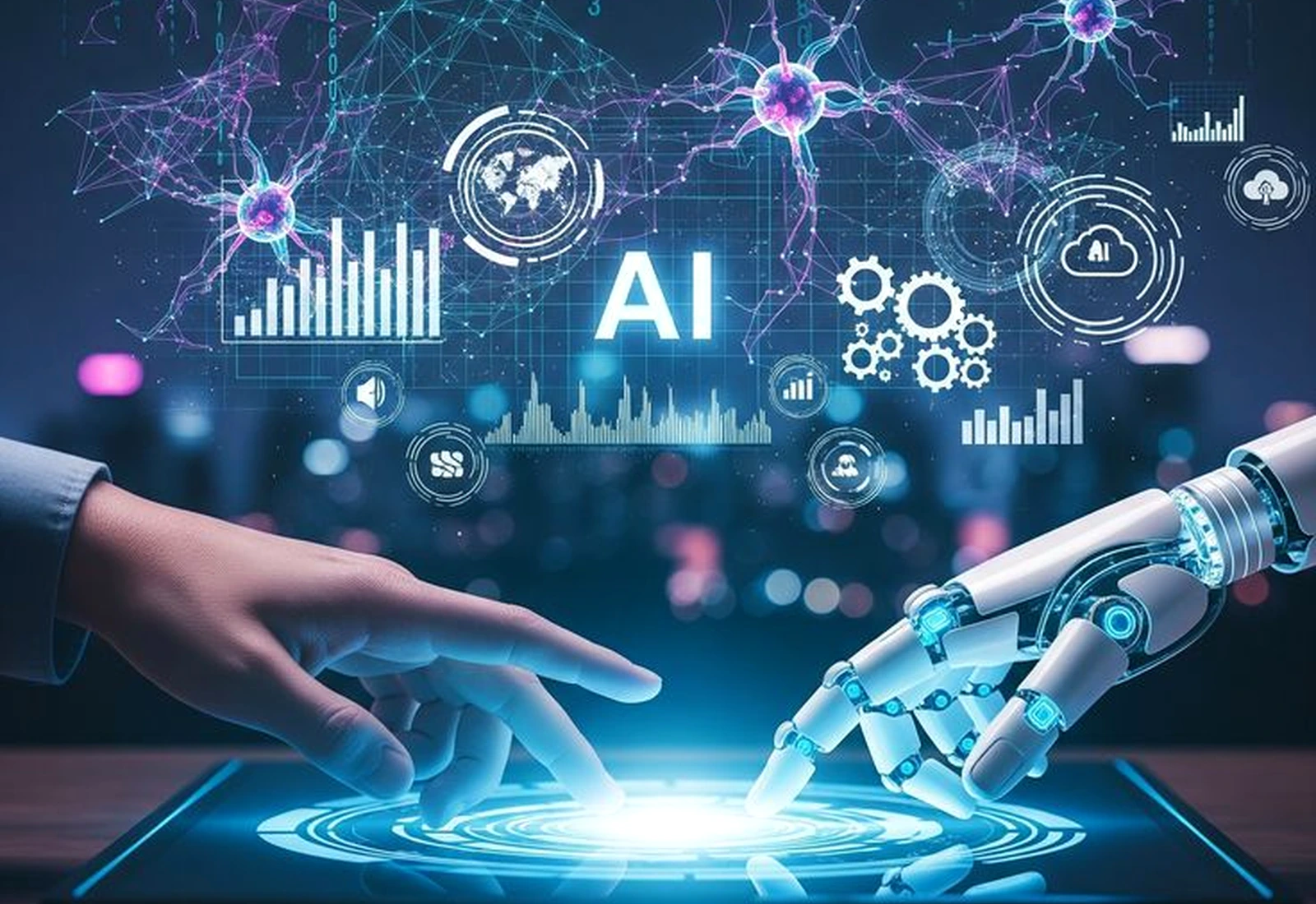 AI, data and cloud innovation background