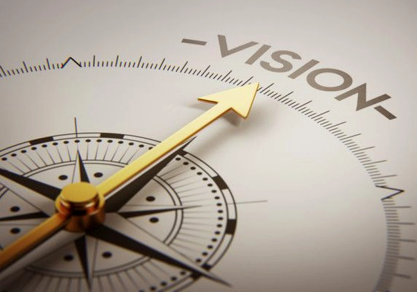 Vision compass representing clear future direction