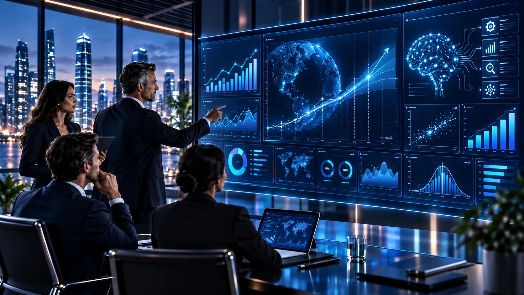 Predictive analytics interface forecasting trends and business outcomes