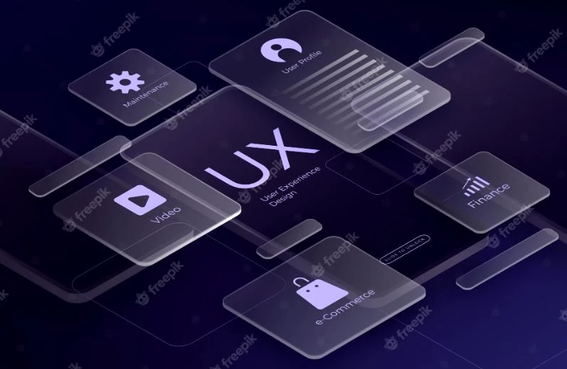 Glassmorphism UI and UX digital experience visualization
